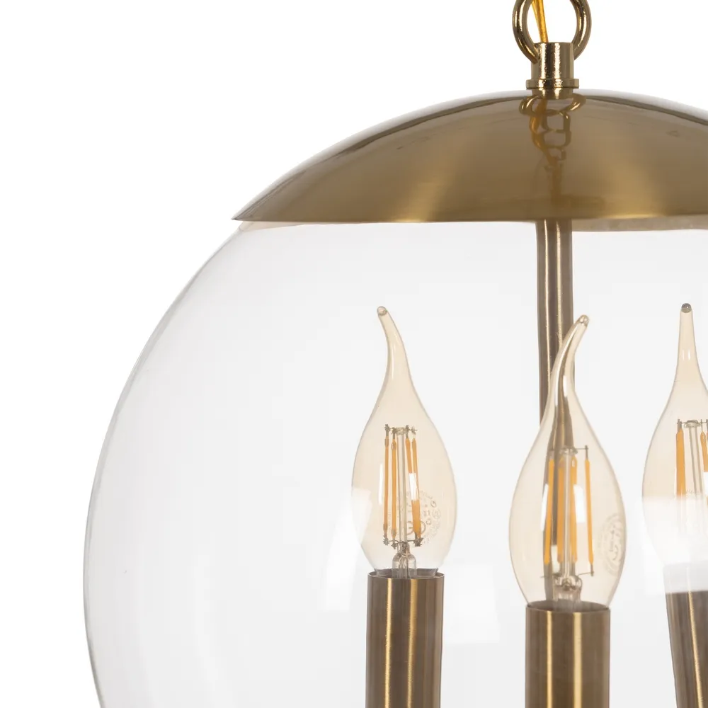 Lampa suspendata, metal/sticla, auriu, Ixia [5]