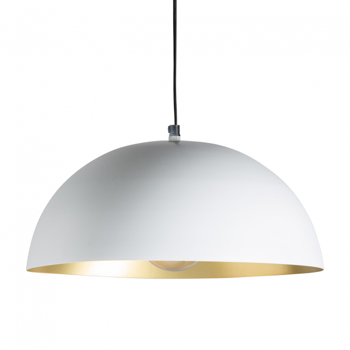 Lampa suspendata Art Deco fier alb auriu|Lampi elegante [1]