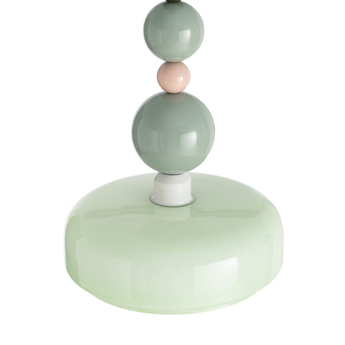 Lampă suspendată multicoloră verde pal cu accente roz [3]