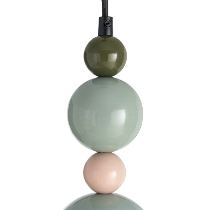 Lampă suspendată multicoloră verde pal cu accente roz [4]