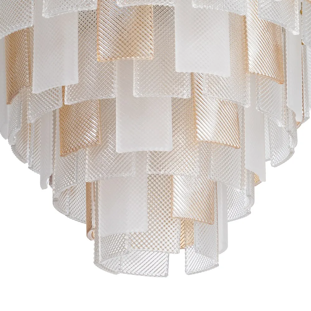 Lampă suspendată din sticlă champagne cu design stratificat [3]