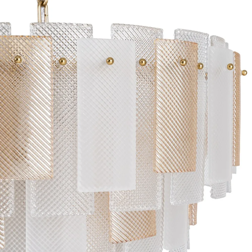 Lampă suspendată din sticlă champagne cu design stratificat [5]