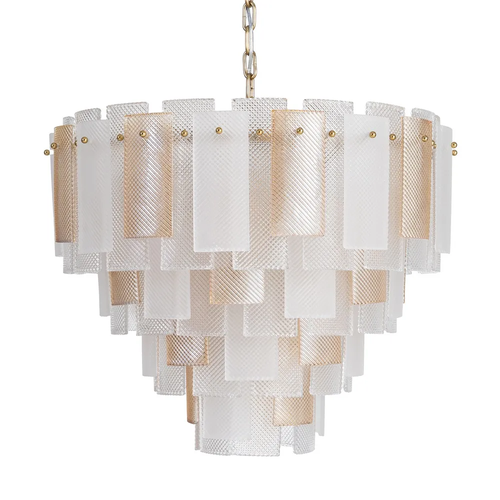 Lampă suspendată din sticlă champagne cu design stratificat [2]