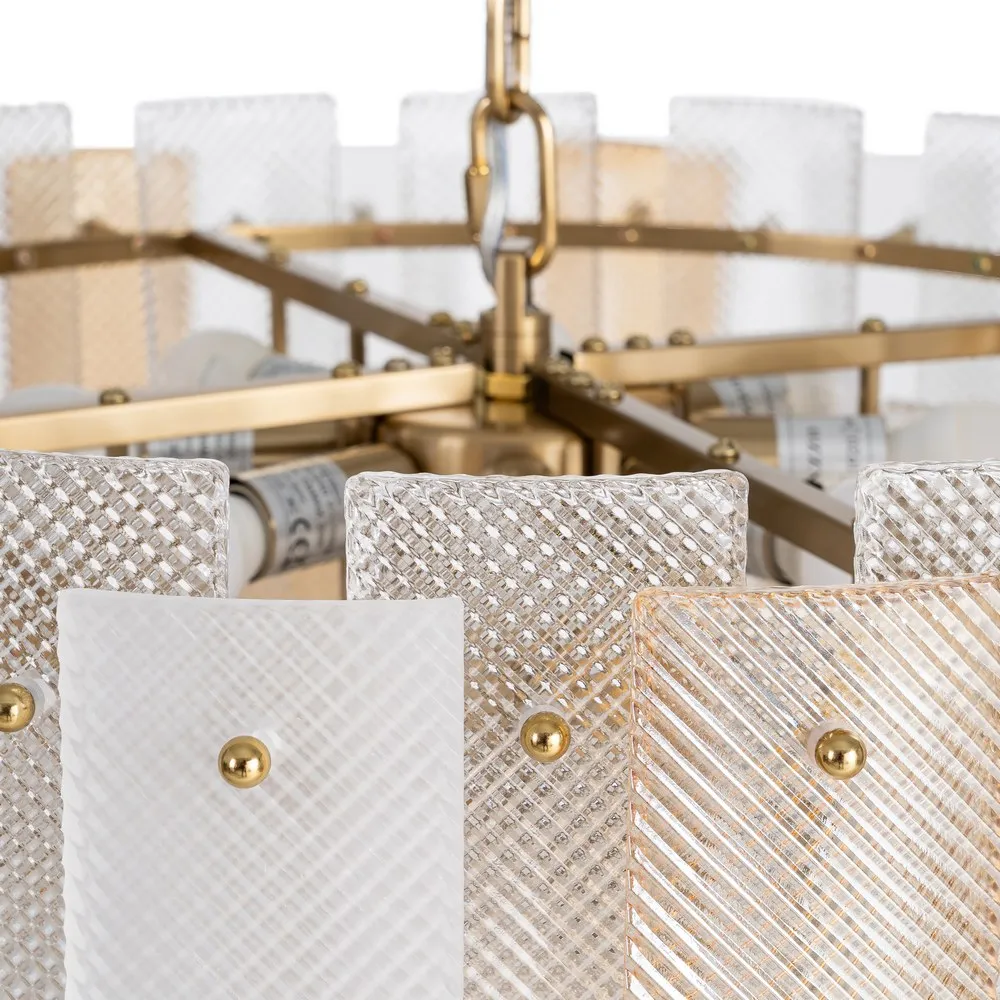Lampă suspendată din sticlă champagne cu design stratificat [6]