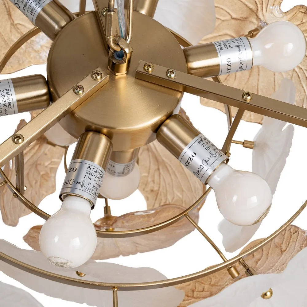 Lampă suspendată din sticlă champagne cu design suprapus [6]