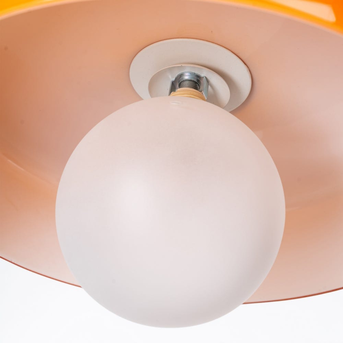 Lampa suspendata portocalie din metal si sticla silueta modern retro – volum compact [4]
