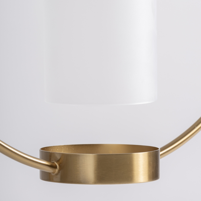 Lampă suspendată cu structură circulară și abajur cilindric din cristal. [6]