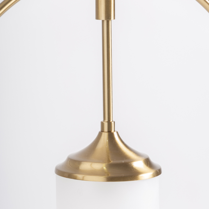 Lampă suspendată cu structură circulară și abajur cilindric din cristal. [5]