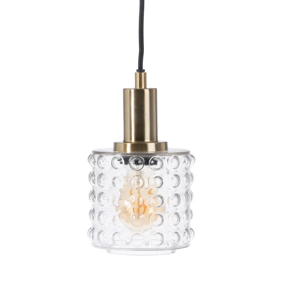 Lampa suspendata Cristal, sticla/metal, transparent/auriu, Ixia [1]