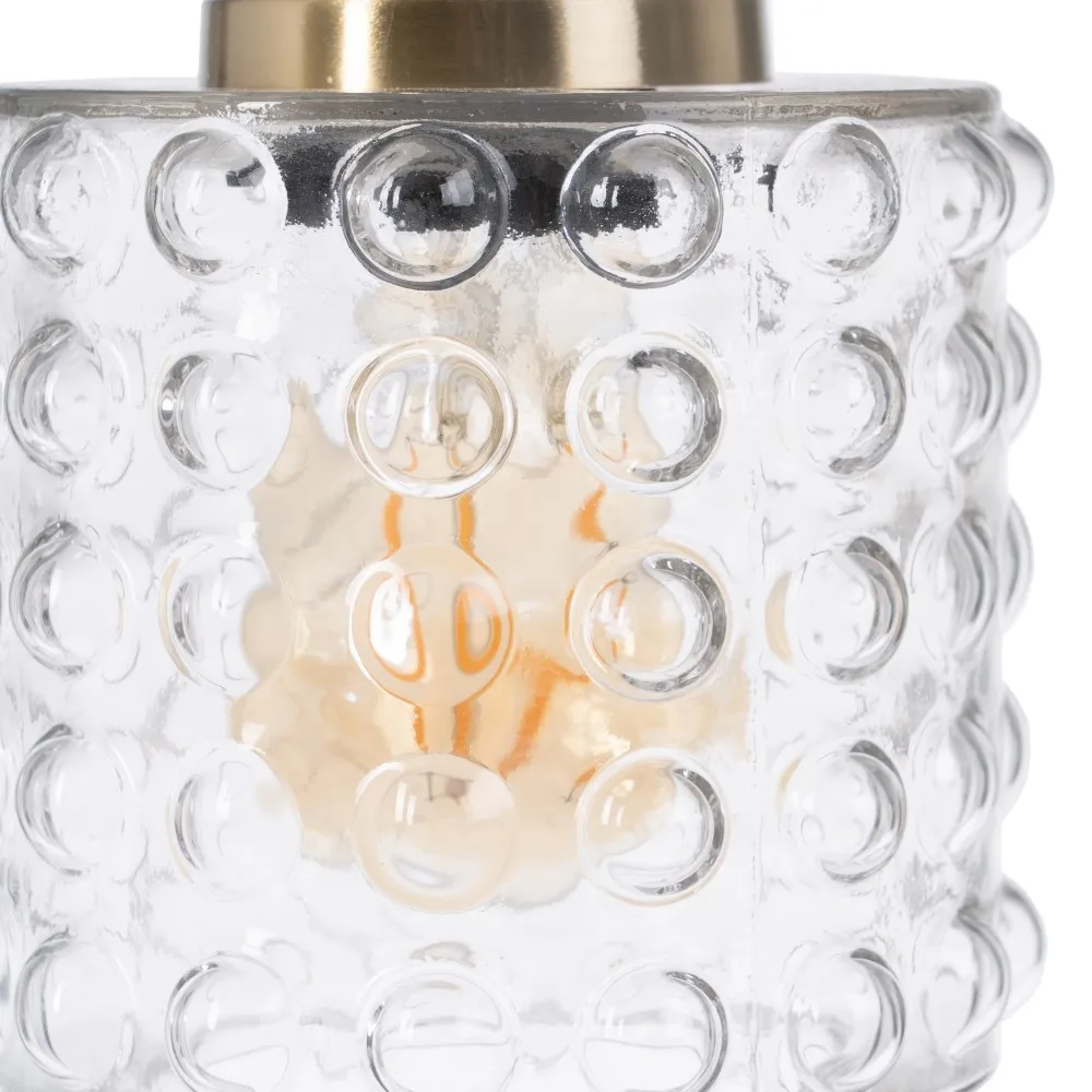 Lampa suspendata Cristal, sticla/metal, transparent/auriu, Ixia [3]