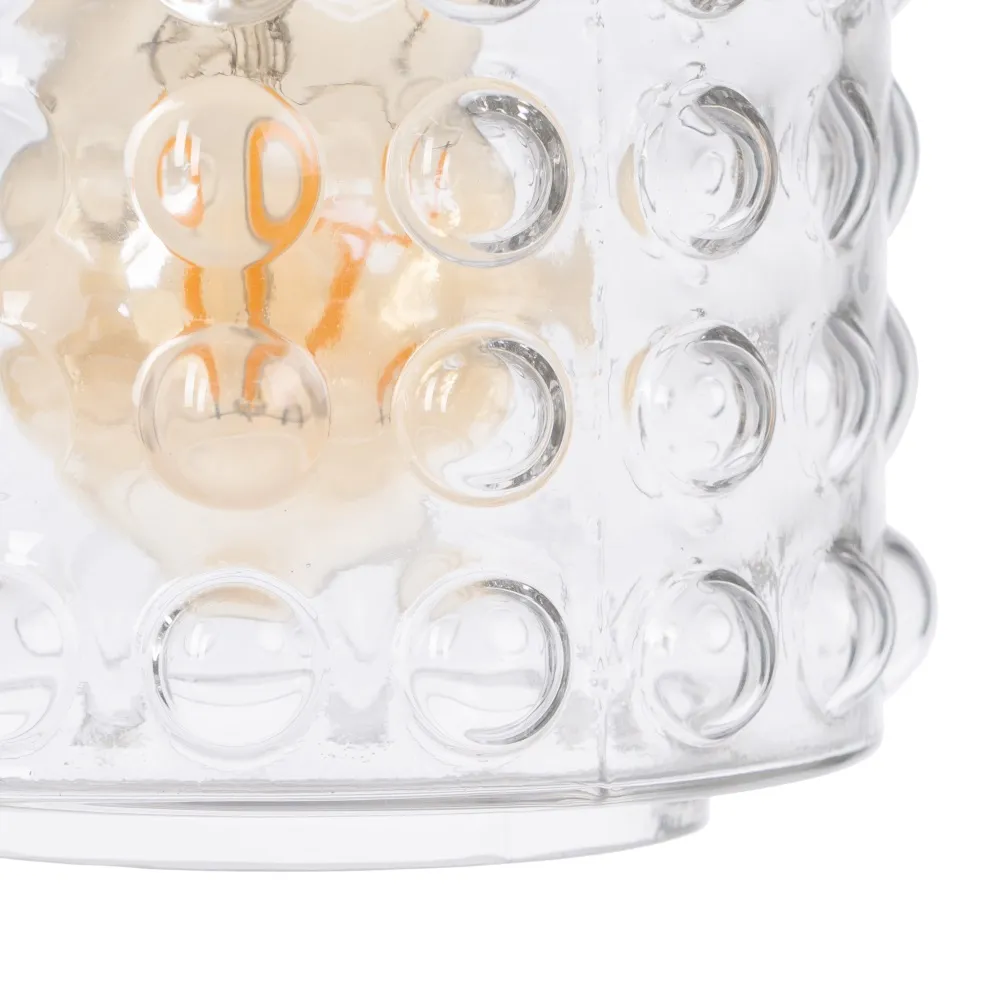 Lampa suspendata Cristal, sticla/metal, transparent/auriu, Ixia [4]