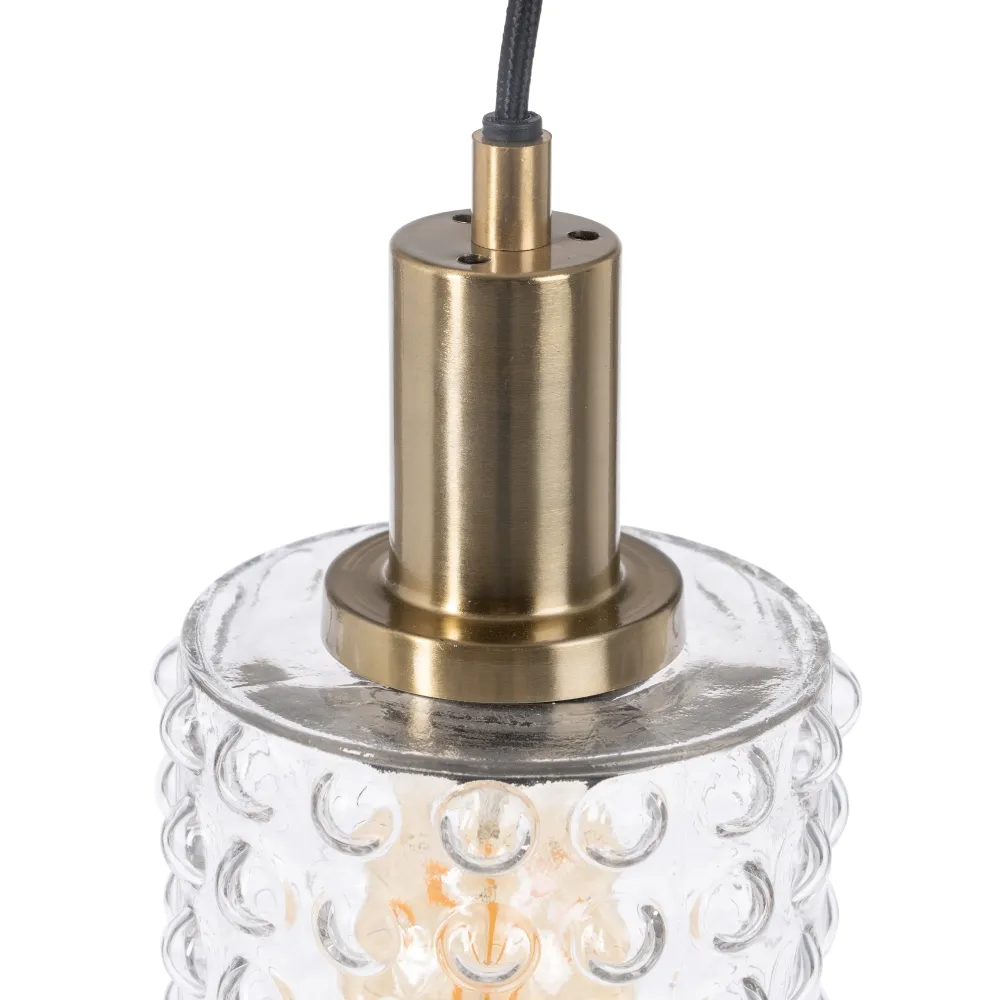 Lampa suspendata Cristal, sticla/metal, transparent/auriu, Ixia [2]