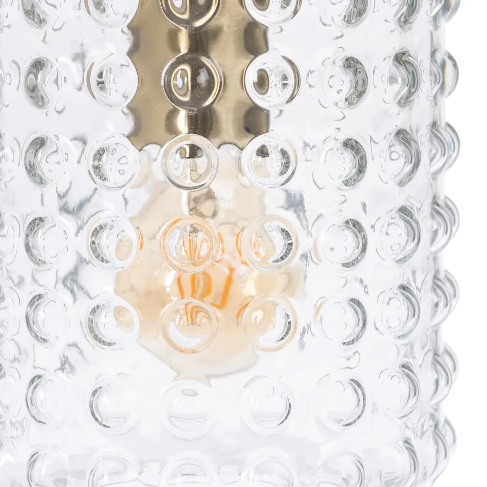 Lampa suspendata Cristal, sticla/metal, transparent/auriu, Ixia [3]
