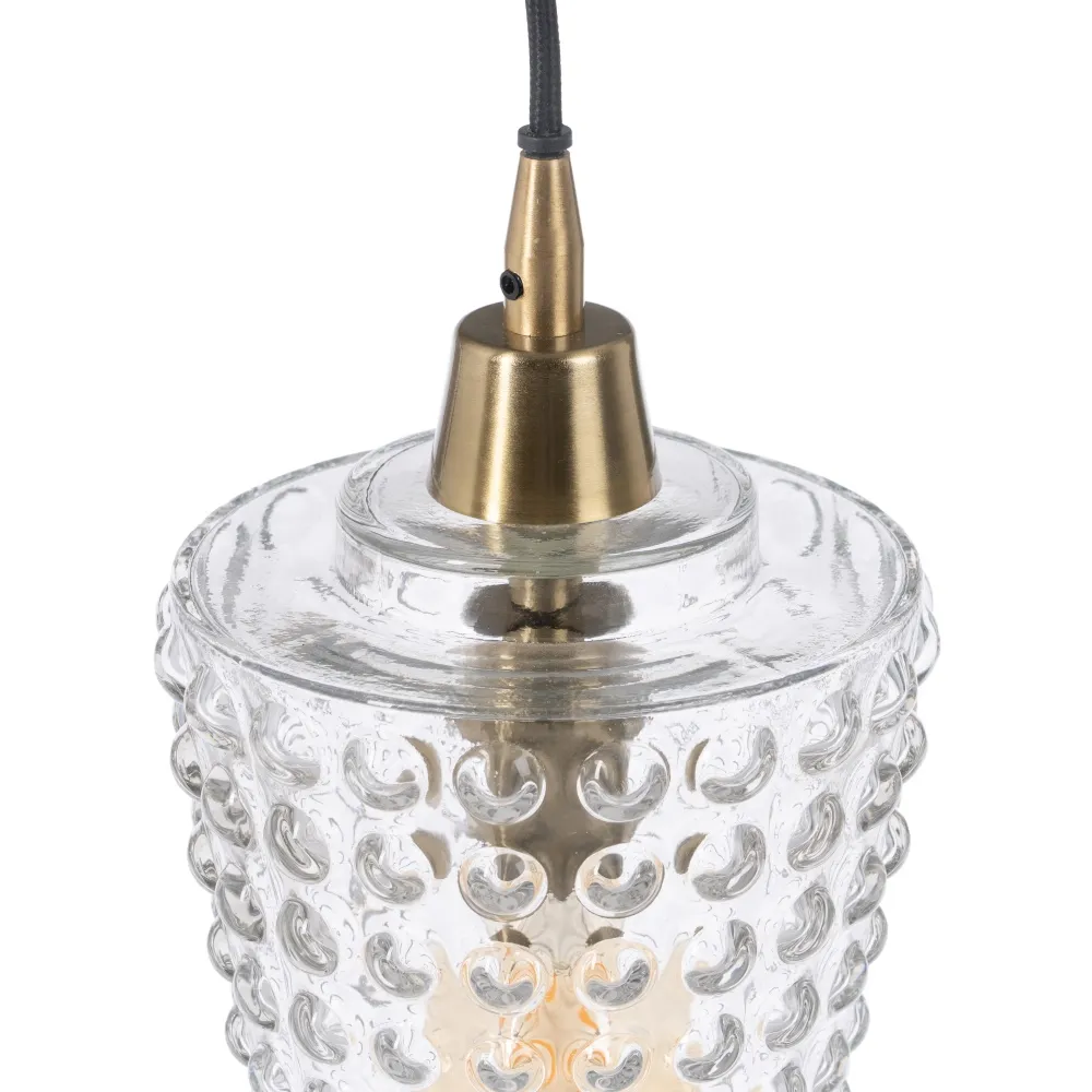 Lampa suspendata Cristal, sticla/metal, transparent/auriu, Ixia [2]