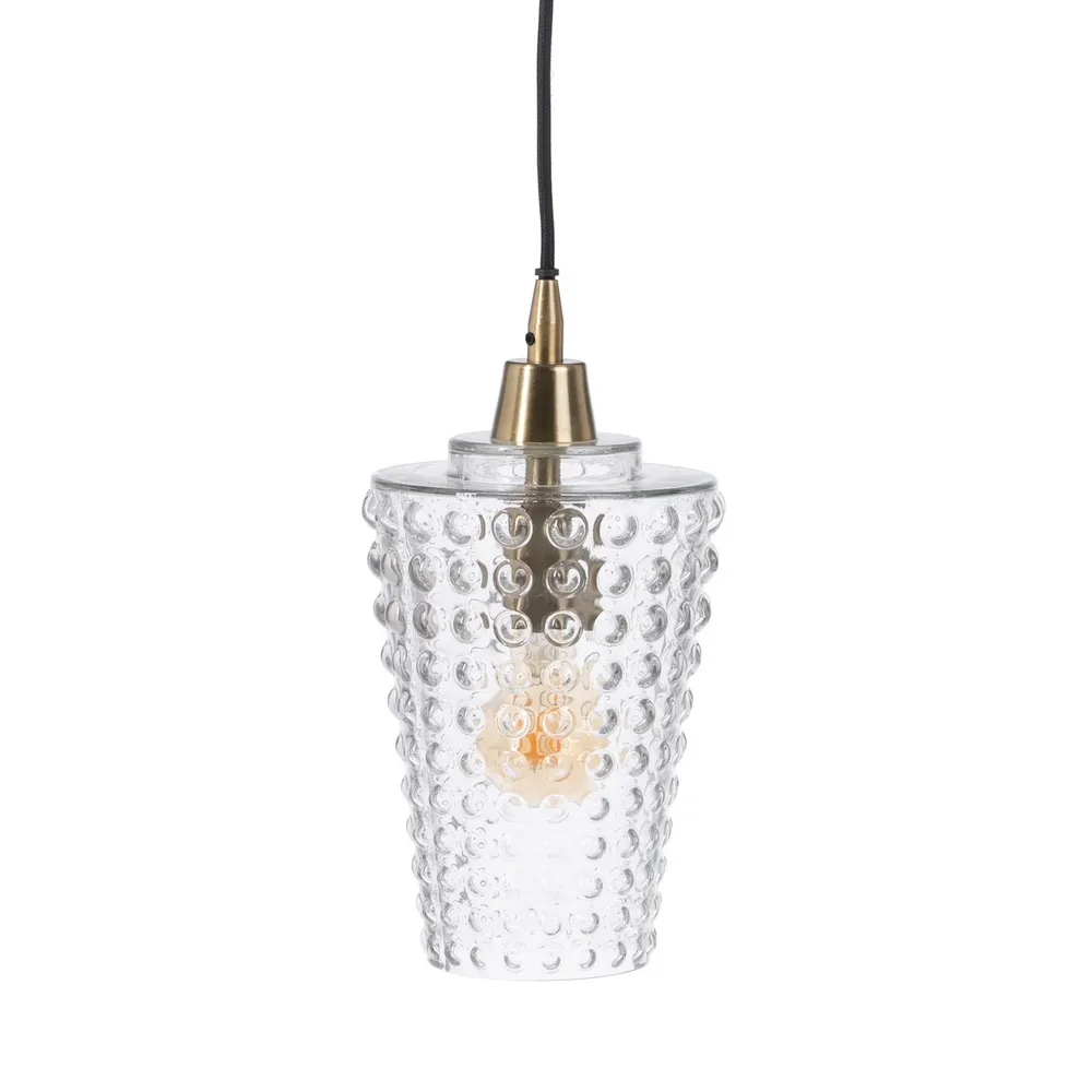 Lampa suspendata Cristal, sticla/metal, transparent/auriu, Ixia [1]