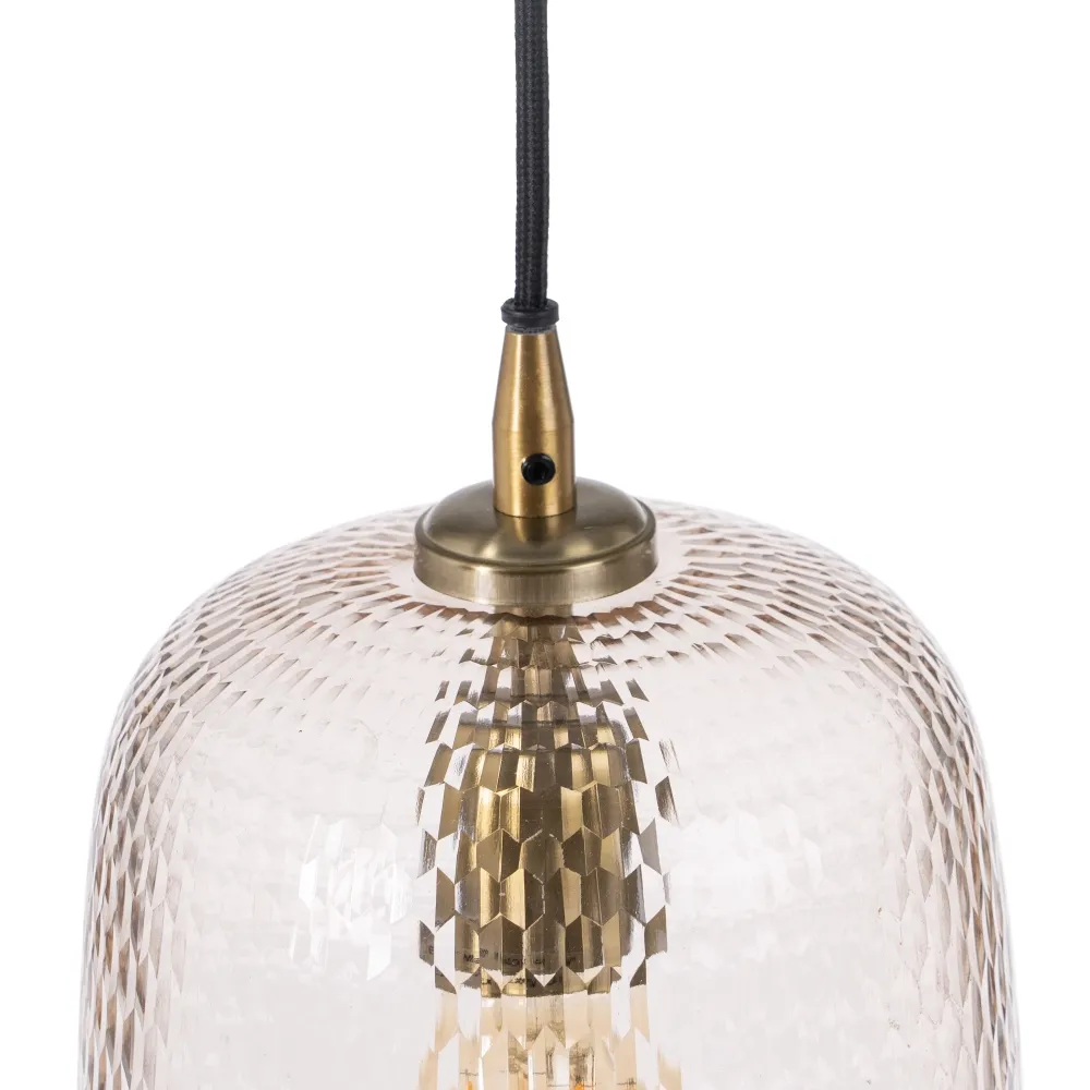 Lampa suspendata, sticla cristal/metal, transparent/auriu, Ixia [2]