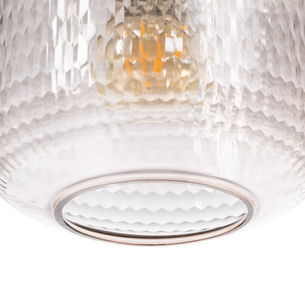 Lampa suspendata, sticla cristal/metal, transparent/auriu, Ixia [5]