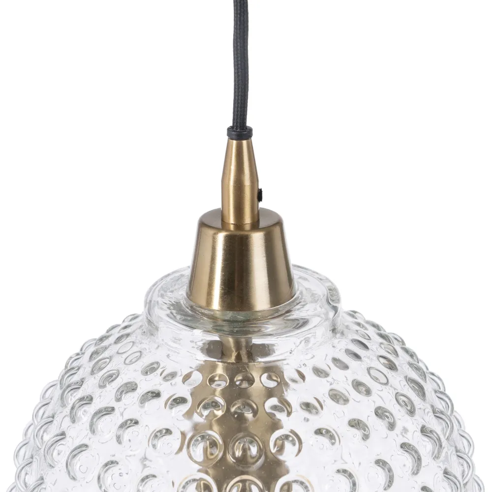 Lampa suspendata Cristal, sticla/metal, transparent/auriu, Ixia [2]