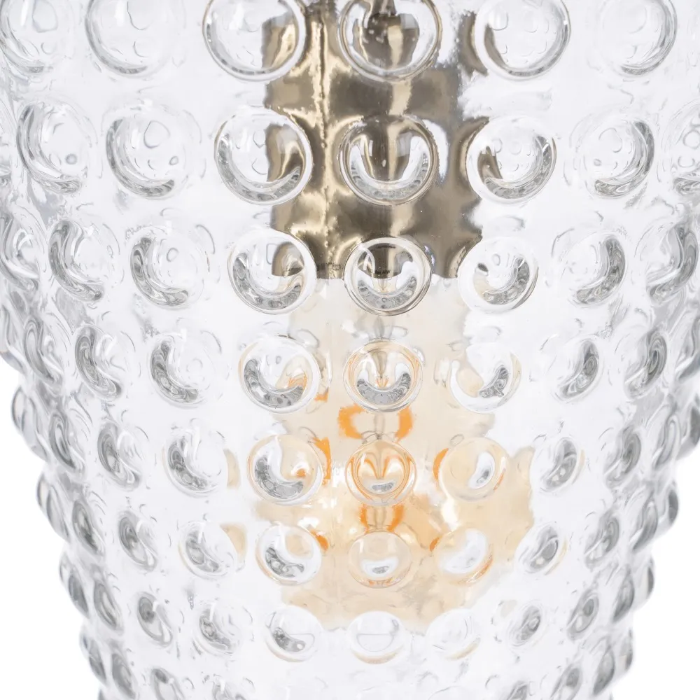 Lampa suspendata Cristal, sticla/metal, transparent/auriu, Ixia [3]