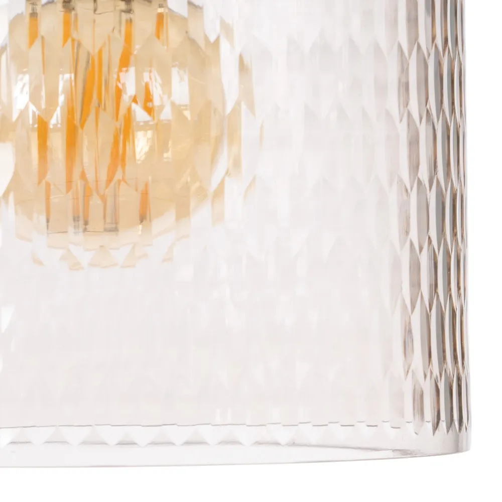 Lampa suspendata, sticla cristal/metal, transparent/auriu, Ixia [4]