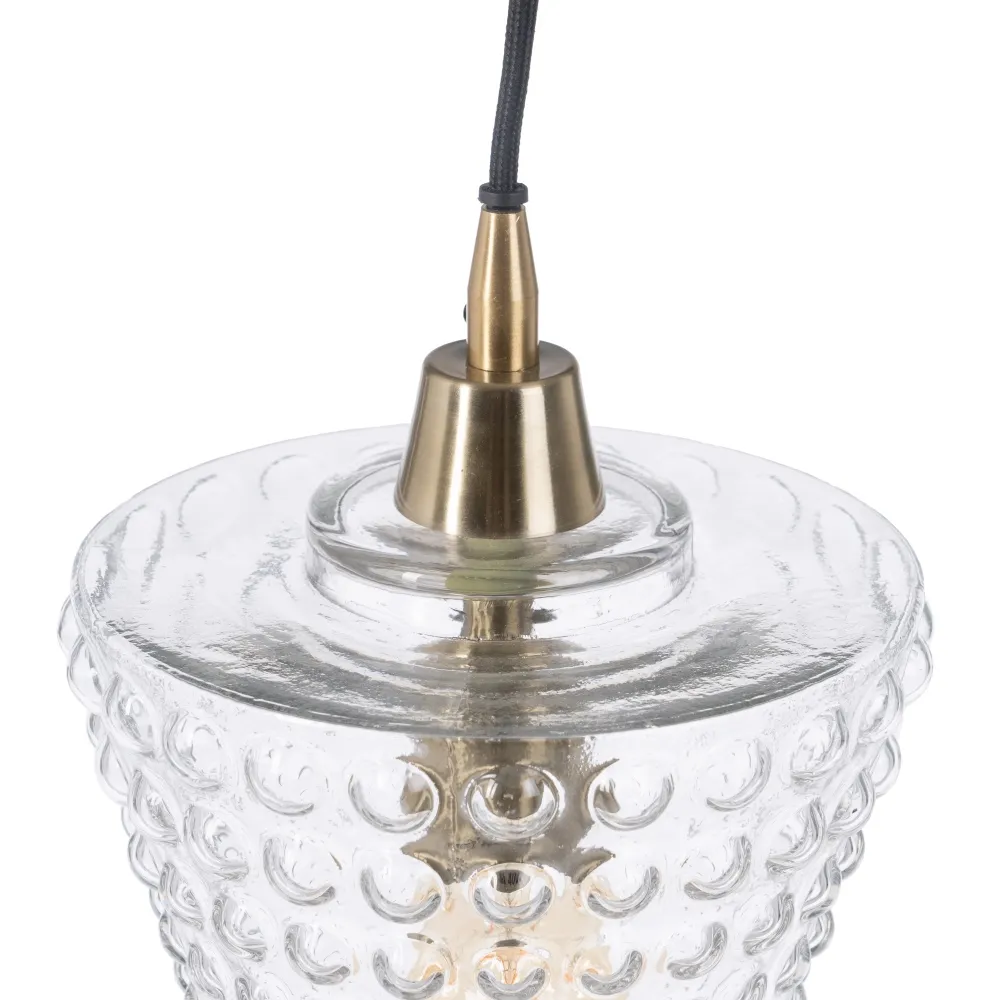 Lampa suspendata Cristal, sticla/metal, transparent/auriu, Ixia [2]