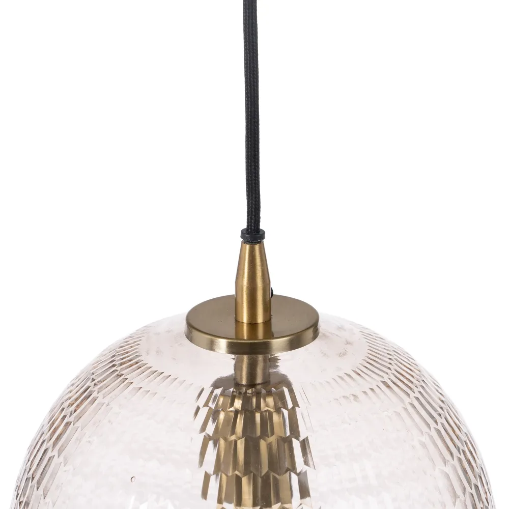 Lampa suspendata, sticla cristal/metal, transparent/auriu, Ixia [2]