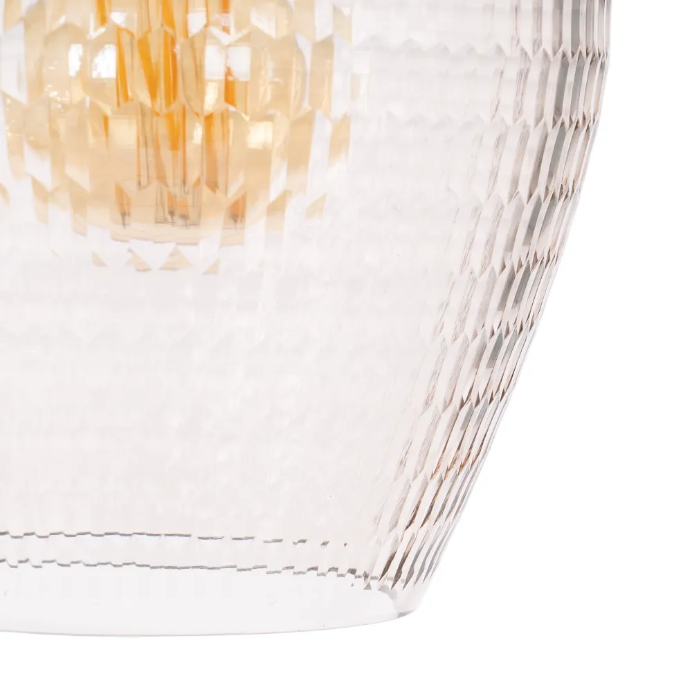 Lampa suspendata, sticla cristal/metal, transparent/auriu, Ixia [4]