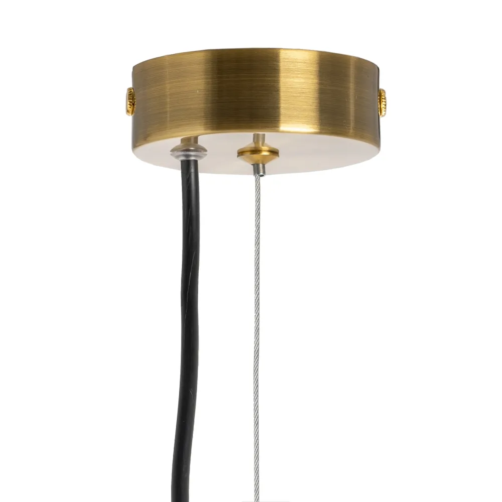 Lampa suspendata, metal/sticla, alb/auriu, Ixia [6]