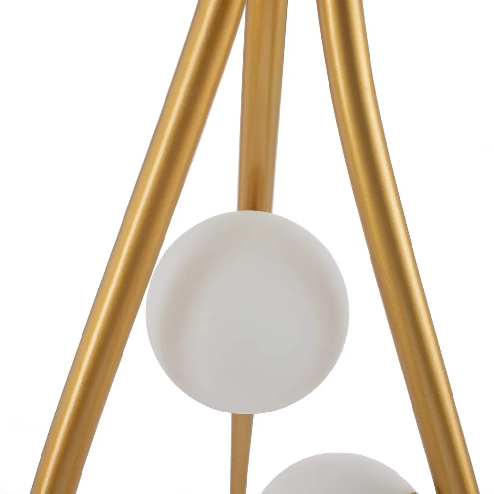 Lampa suspendata, metal/sticla, alb/auriu, Ixia [4]