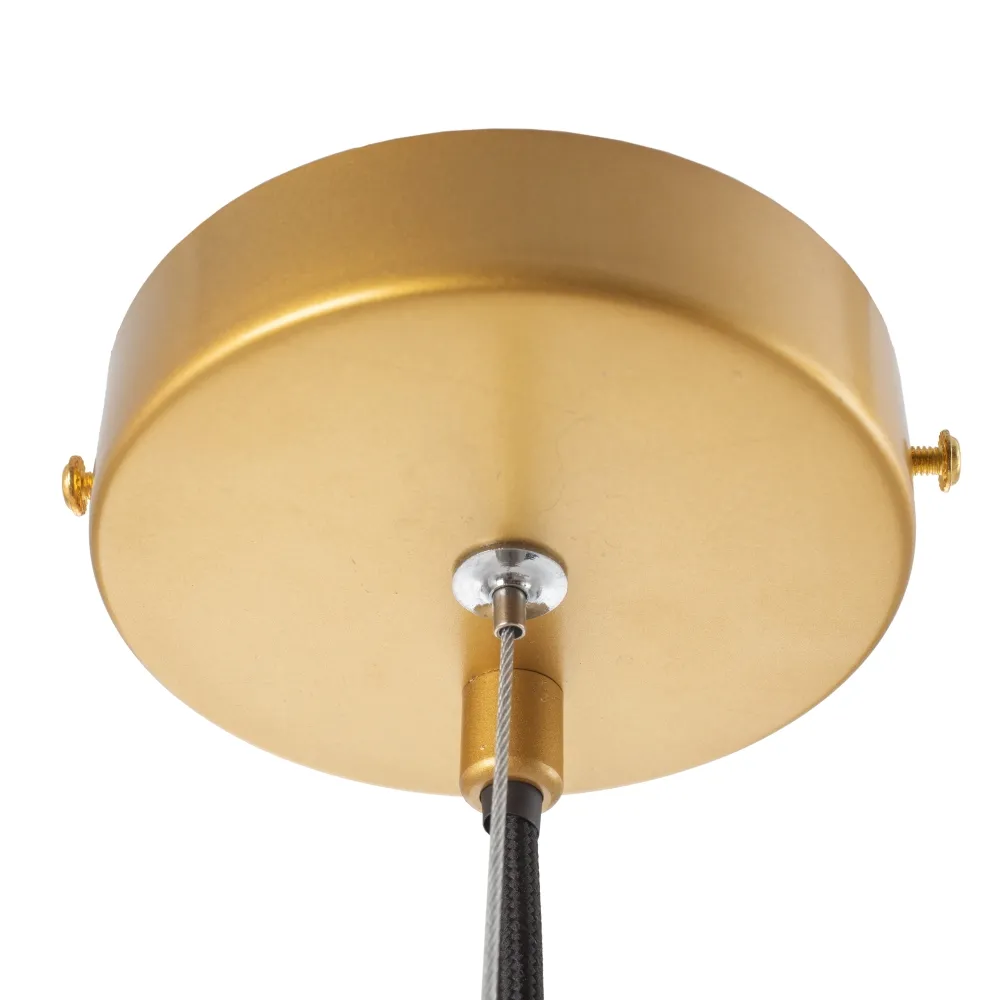 Lampa suspendata, metal/sticla, alb/auriu, Ixia [8]