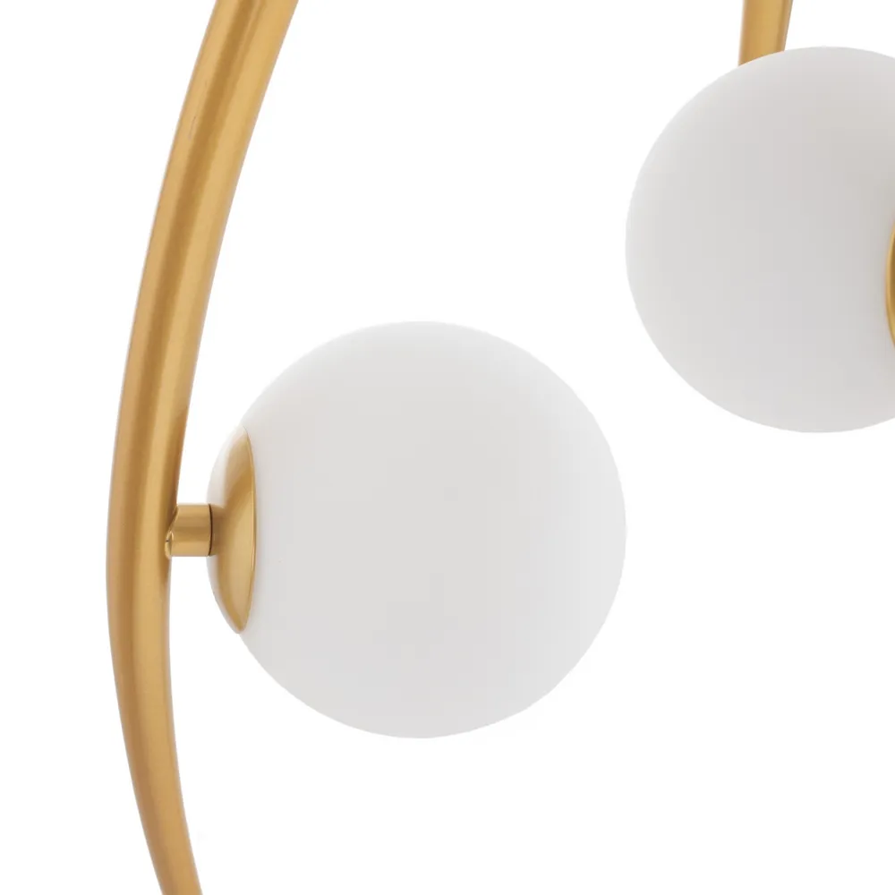 Lampa suspendata, metal/sticla, alb/auriu, Ixia [6]