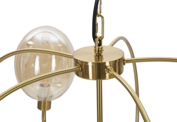 Lampa suspendata Viena, metal/sticla, auriu, CreativDeco.ro [4]