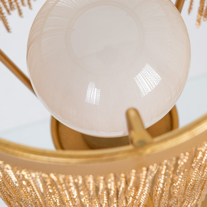 Lampadar auriu din metal cu design glam [5]