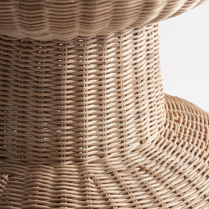 Lampadar boho înalt din ratan maro cu volume suprapuse [2]