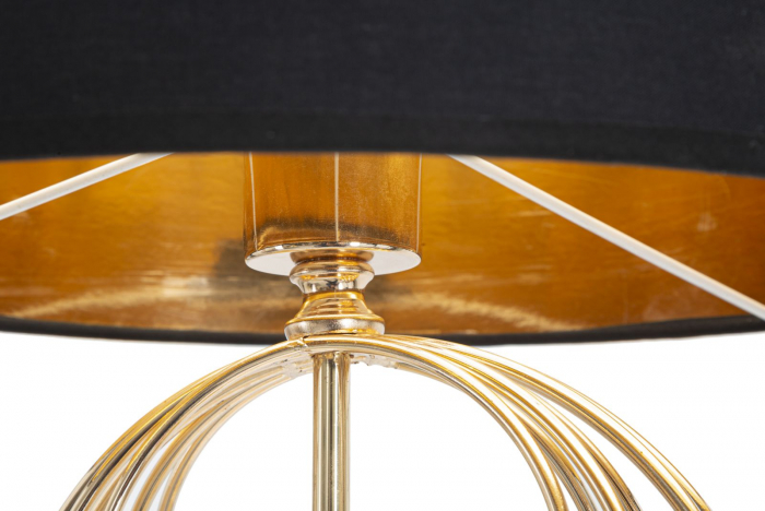 Lampadar Circly, auriu/negru, metal/textil [6]