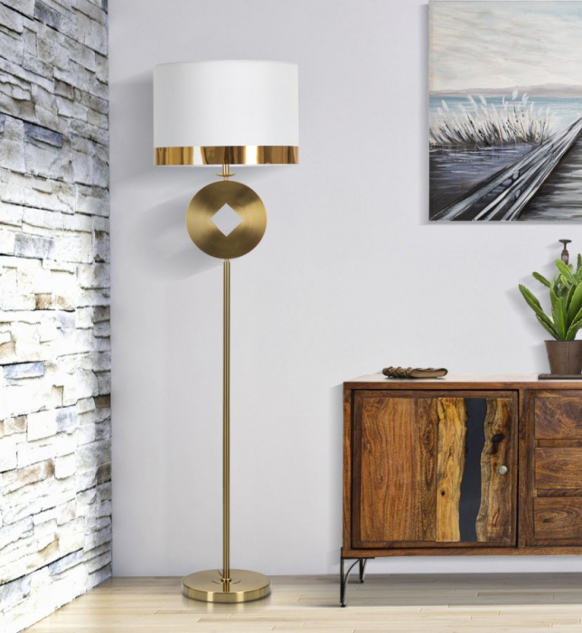 Lampadar Coin, inox, auriu alb [2]