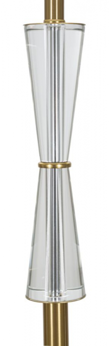 Lampadar elegant auriu cu decoratiune cristal si abajur alb [6]