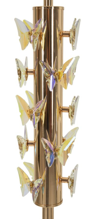 Lampadar fluture auriu decorativ abajur alb [3]