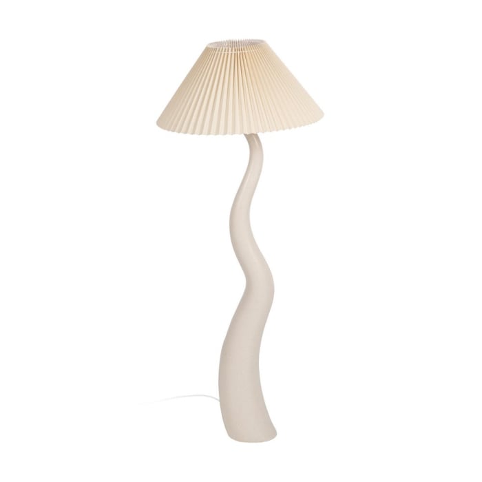 Lampadar decorativ ceramic abajur plisat bej Ixia [1]