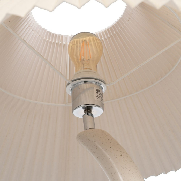 Lampadar decorativ ceramic abajur plisat bej Ixia [5]
