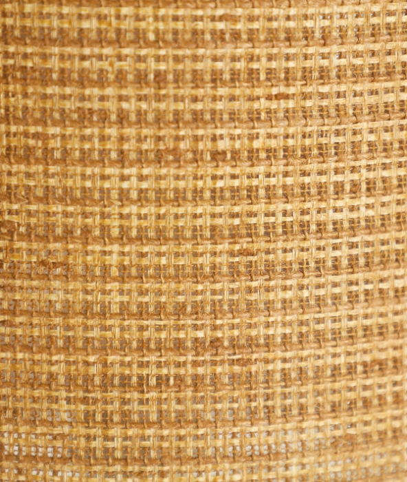 Lampadar cu bază inelată din ceramică bej și abajur cilindric țesut din rafie naturală [2]