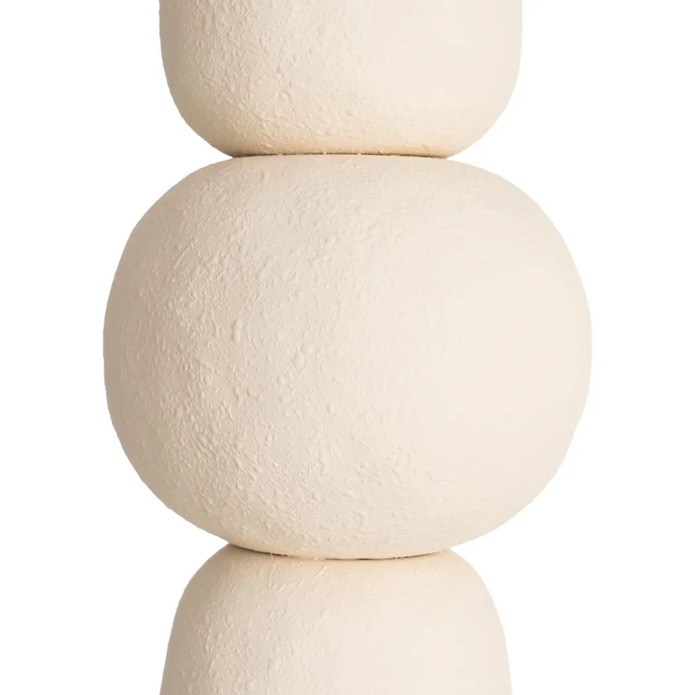 Lampadar din ceramică crem cu bază compusă din forme rotunjite și abajur textil [6]
