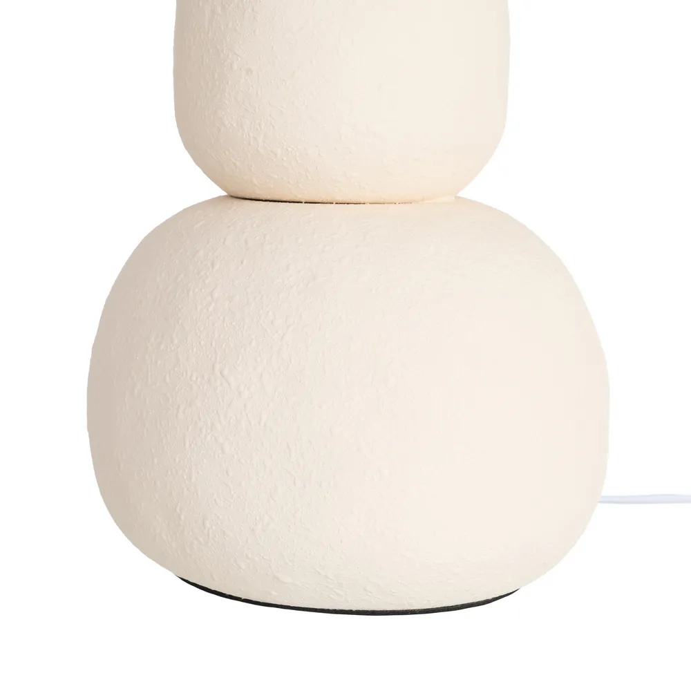 Lampadar din ceramică crem cu bază compusă din forme rotunjite și abajur textil [7]