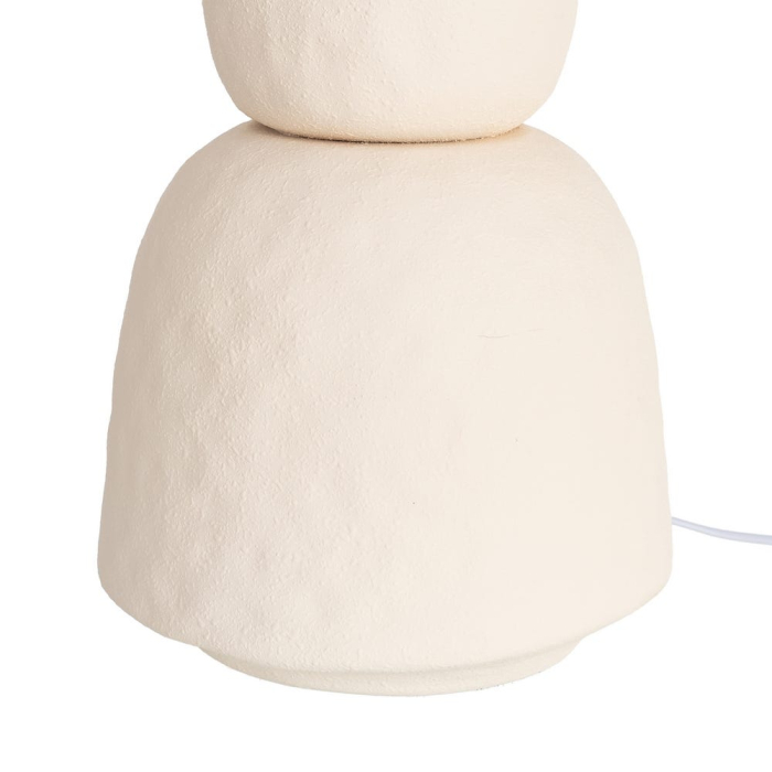 Lampadar din ceramică crem cu bază din volume suprapuse și abajur textil [6]