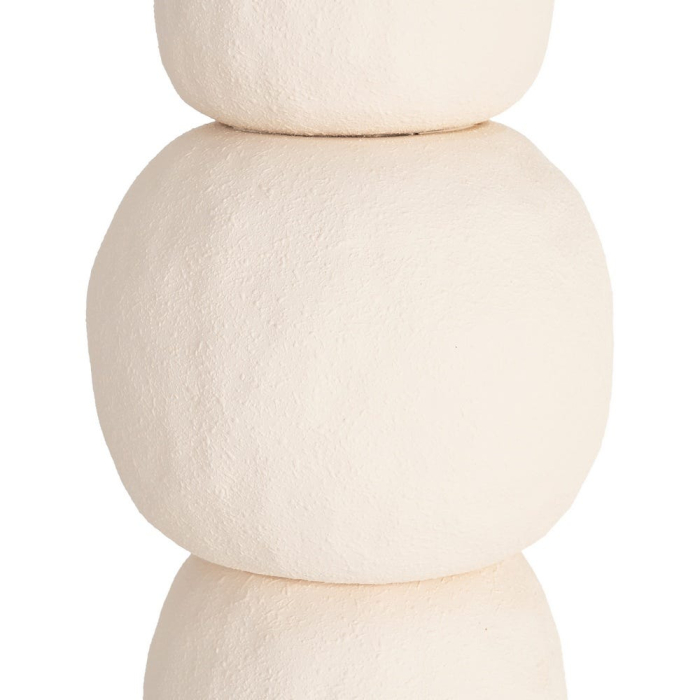 Lampadar din ceramică crem cu bază din volume suprapuse și abajur textil [5]