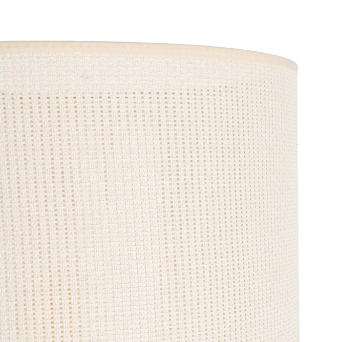 Lampadar din ceramică crem cu bază din volume suprapuse și abajur textil [3]