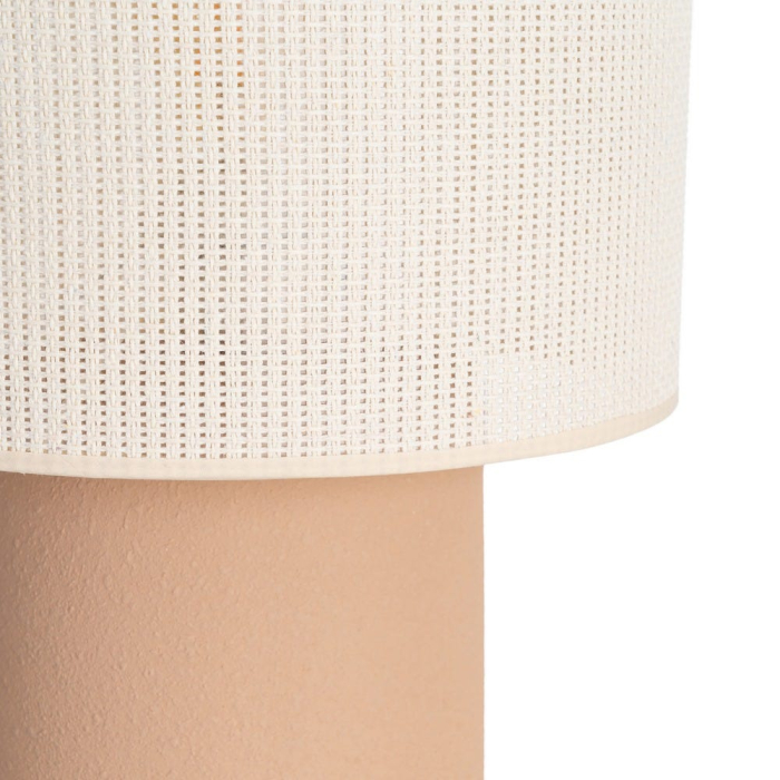 Lampadar din ceramică teracotă cu abajur cilindric texturat [3]
