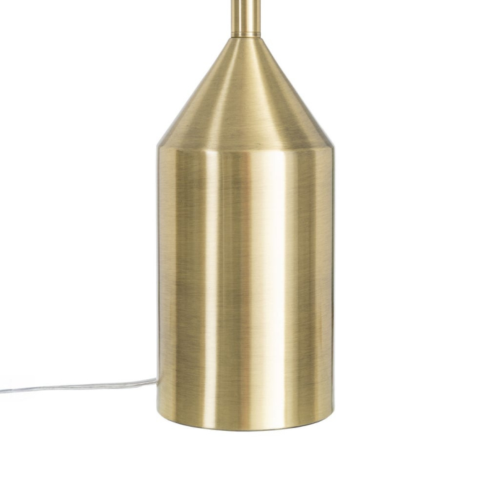 Lampadar din metal auriu cu abajur din stofă albă [4]