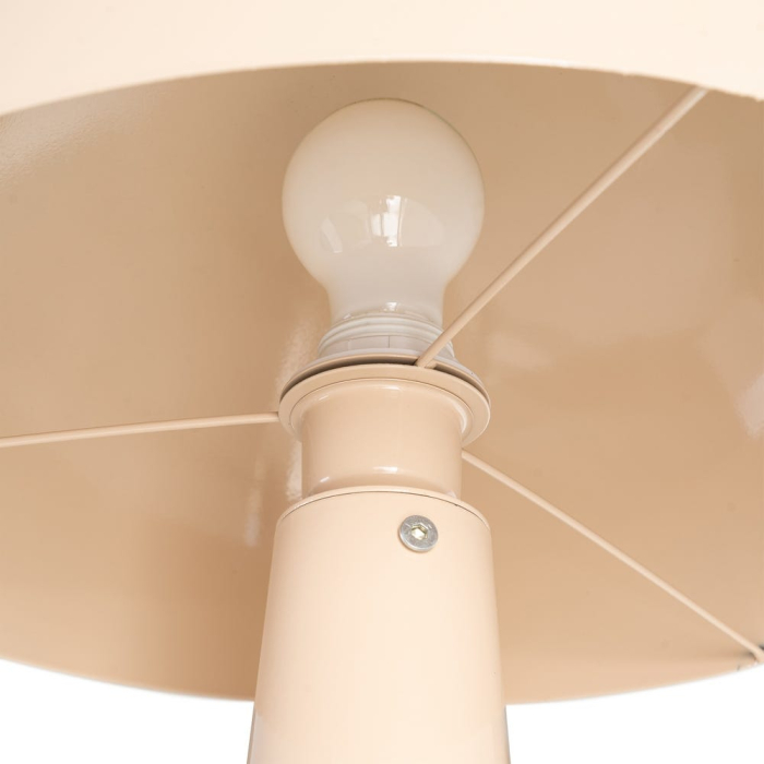 Lampadar din metal bej lucios – abajur emisferic și bază conică înaltă [4]