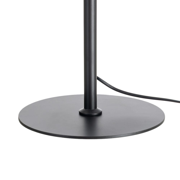 Lampadar din metal negru cu două brațe asimetrice și bază rotundă – imagine principală cu brațe la înălțimi diferite [6]